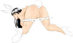 Rule 34 | 1girl, anal, anal object insertion, anal tail, animal ears, arms behind back, ass, ats (ats2nd), bad id, bad pixiv id, bdsm, black hair, blush, bondage, bound, breasts, brown eyes, rabbit ears, rabbit tail, butt plug, fake animal ears, fake tail, from behind, high heels, kneeling, large breasts, looking back, nude, object insertion, open mouth, original, pussy, pussy juice, sex toy, shoes, solo, spread legs, spreader bar, tail, uncensored