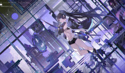 Rule 34 | 1girl, absurdres, ahoge, aqua eyes, belt, black bra, black gloves, black hair, black jacket, black rock shooter, black rock shooter (character), black shorts, black socks, bra, breasts, bug, butterfly, chinese commentary, commentary request, copyright name, dutch angle, fingerless gloves, full body, gloves, hand up, high heels, highres, holding, holding sword, holding weapon, insect, jacket, jacket on shoulders, krao, long hair, looking at viewer, navel, open clothes, open jacket, short shorts, shorts, small breasts, socks, solo, standing, sword, twintails, underwear, very long hair, weapon, white belt, white butterfly