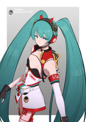 Rule 34 | 1girl, absurdly long hair, absurdres, aqua eyes, aqua hair, artist name, artist request, badge, bag, bare shoulders, black choker, black gloves, blue eyes, blue hair, bow, bowtie, breasts, cable, choker, cleavage, crypton future media, detached collar, detached sleeves, dress, female focus, fingerless gloves, gloves, goodsmile racing, hair bow, hair ornament, haregi, hatsune miku, headphones, headset, highres, japanese clothes, kimono, long hair, looking at viewer, momomomo77755, piapro, racing miku, racing miku (2020), sandals, shin guards, sleeveless, sleeveless dress, small breasts, solo, star (symbol), strapless, strapless dress, thighhighs, twintails, very long hair, vocaloid, wings, zouri
