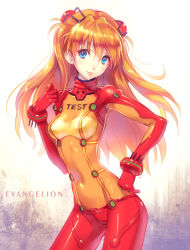 Rule 34 | 00s, 10s, 1girl, armpits, blue eyes, blush, bodysuit, bracer, breasts, closed mouth, clothes writing, contrapposto, copyright name, covered navel, cowboy shot, english text, evangelion: 2.0 you can (not) advance, evangelion: 3.0 you can (not) redo, from side, gloves, groin, hair between eyes, hair ornament, hairpods, hand on own hip, head tilt, headgear, interface headset, light smile, long hair, looking at viewer, multicolored clothes, neon genesis evangelion, nishimura eri, orange hair, pilot suit, plugsuit, rebuild of evangelion, see-through, shiny clothes, skinny, small breasts, smile, solo, souryuu asuka langley, standing, test plugsuit, turtleneck, two side up