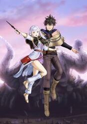 Rule 34 | bad tag, black clover, black hair, couple, noelle silva, twintails, yuno (black clover)