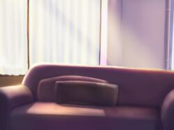 Rule 34 | commentary request, couch, curtains, day, indoors, industrial pipe, light rays, manatsu no yo no inmu, no humans, pillow, scenery, sunbeam, sunlight, tyb (inmu)