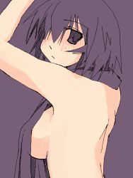 Rule 34 | 1girl, azumanga daiou, blush, breasts, kagura, kagura (azumanga daioh), large breasts, sideboob, simple background, sketch, solo