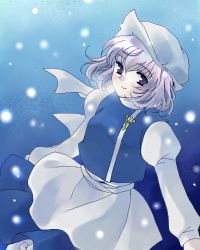Rule 34 | 1girl, coco (artist), female focus, hat, letty whiterock, lowres, oekaki, outdoors, snow, solo, standing, touhou, white hat