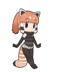 Rule 34 | 1girl, animal costume, animal ear fluff, animal ears, highres, kemono friends, lesser panda (kemono friends), looking at viewer, official art, solo, standing, tachi-e, tail, transparent background, yoshizaki mine
