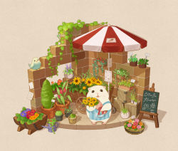 Rule 34 | apron, bird, bouquet, cart, crate, flower, hamster, leaf, no humans, original, otoufu (12488682), parasol, plant, sunflower, umbrella, vines