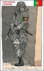 Rule 34 | ca&ccedil;ador, gun, male focus, military, portugal, soldier, tagme, weapon