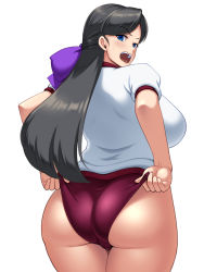 Rule 34 | 1girl, ass, breasts, buruma, huge breasts, kawanuma uotsuri, long hair, saionji haruka, solo
