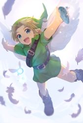 Rule 34 | 1boy, cocolo (co co lo), green hat, hat, highres, link, looking at viewer, male focus, nintendo, short hair, simple background, smile, solo, super smash bros., the legend of zelda, the legend of zelda: ocarina of time, tunic, young link