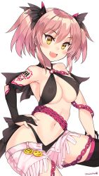 Rule 34 | 10s, 1girl, absurdres, bad id, bad pixiv id, blush, bow, breasts, chain, cleavage, covered erect nipples, elbow gloves, gloves, hair bow, hand on own hip, heart, heart tattoo, highres, idolmaster, idolmaster cinderella girls, jewelry, jougasaki mika, kuro chairo no neko, looking at viewer, midriff, open mouth, partially fingerless gloves, pink hair, smile, solo, tattoo, twintails, yellow eyes