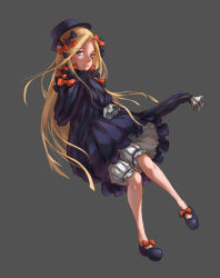 Rule 34 | 1girl, 41 (chvinyau), abigail williams (fate), absurdres, black bow, black dress, black footwear, black hat, blonde hair, bloomers, blue eyes, bow, closed mouth, commentary request, dress, fate/grand order, fate (series), full body, hair bow, hat, highres, long hair, long sleeves, looking at viewer, mary janes, orange bow, parted bangs, polka dot, polka dot bow, shoes, sleeves past fingers, sleeves past wrists, smile, solo, underwear, very long hair, white bloomers