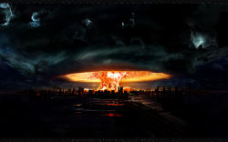 Rule 34 | apocalypse, artist name, building, city, destruction, electricity, epic, explosion, fire, highres, lightning, md5 mismatch, mushroom cloud, no humans, nuclear explosion, nuclear weapon, original, resized, resolution mismatch, royel, scenery, source larger, watermark, weapon of mass destruction