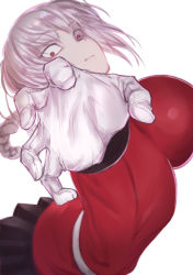 Rule 34 | 1girl, absurdres, braid, breasts, emoshon, fate/grand order, fate (series), florence nightingale (fate), gloves, glowing, glowing eyes, highres, large breasts, long hair, looking at viewer, military, military uniform, pink hair, red eyes, solo, uniform, white gloves