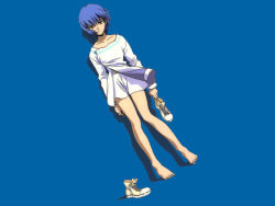 Rule 34 | 1girl, ayanami rei, barefoot, flat chest, neon genesis evangelion, solo, tagme