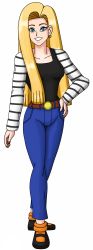 Rule 34 | absurdres, android 18, dragon ball, highres, long hair, pants, tagme