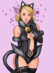 Rule 34 | animal ears, bell, blonde hair, cat ears, covered erect nipples, mignon beart, short hair, snk, the king of fighters