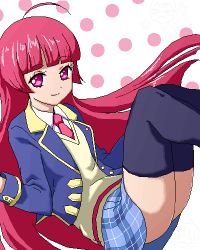 Rule 34 | 1girl, closed mouth, hojo sophy, isu, long hair, looking at viewer, lowres, pretty series, pripara, solo, thighhighs