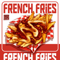 Rule 34 | chili con carne, fast food, food, food focus, french fries, highres, no humans, original, sauce, still life, yuki00yo