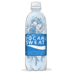 Rule 34 | 1girl, air bubble, bad id, bad pixiv id, blue eyes, blue hair, blue shirt, bottle, bubble, commentary, copyright name, hands up, hatsune miku, highres, in bottle, in container, long hair, mini person, minigirl, necktie, plastic bottle, pocari sweat, shirt, sleeveless, sleeveless shirt, solo, submerged, tolu 39, twintails, underwater, very long hair, vocaloid, white background, white necktie
