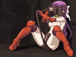 Rule 34 | alien, animated, animated gif, armor, bow, censored, cum, cum in pussy, facehugger, impregnation, inflation, purple hair, rape, stomach bulge, tentacles, thief and sword