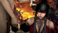 Rule 34 | 10s, 1boy, 1girl, 3d, animated, bandai, bare shoulders, black hair, black sleeves, breasts, chest tattoo, cleavage, closed eyes, clothed female nude male, corset, demon horns, detached sleeves, duplicate, dusk, eliza (tekken), erection, eyeshadow, flower, flower ornament, frills, guided handjob, guiding hand, hair between eyes, hand on another&#039;s head, handjob, head out of frame, held up, hetero, highres, holding, holding hands, horn grab, horns, ifiyrinnsfw, large breasts, lips, lipstick, long hair, long sleeves, looping animation, makeup, molestation, namco, nude, ornament, outdoors, parted lips, penis, purple lips, red corset, red eyeshadow, resized, rose, rubbing, sitting, sky, sleep molestation, sleeping, solo focus, source filmmaker (medium), standing, straight hair, tattoo, tekken, tekken 7, tekken revolution, testicles, uncensored, upscaled, vampire, video