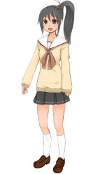 Rule 34 | h (158cm), legs, original, ponytail, school uniform, serafuku, solo, tagme