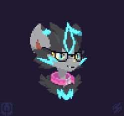 Rule 34 | 1other, animal ears, animated, animated gif, artist name, black-framed eyewear, black fur, blinking, blue eyes, blue fur, body fur, cat ears, closed mouth, collar, colored sclera, commission, creatures (company), fangs, fangs out, furry, fusion, game freak, gen 2 pokemon, gen 7 pokemon, glasses, grey fur, legendary pokemon, looking at viewer, looking to the side, looping animation, multicolored fur, mythical pokemon, nintendo, other focus, pixel art, pokemon, pokemon (creature), portrait, purple background, signature, simple background, solo, umbreon, whiskers, wisgarus, yellow sclera, zeraora