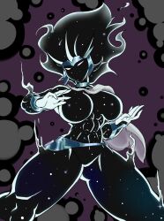 Rule 34 | 1girl, abs, alien, barefoot, ben 10, ben 10: omniverse, breasts, celestialsapien, celestialsapien (female), character request, faceless, faceless female, fighting stance, galaxy, glowing, glowing hand, highres, large breasts, scarf, short hair, solo, space, tazwomante, thighs, tomboy, universe, white eyes, white scarf