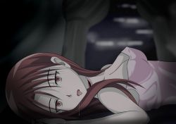 Rule 34 | 1girl, asphyxiation, bleeding, blood, bruise, cuts, death, empty eyes, female focus, guro, injury, jatts, long hair, minna-dietlinde wilcke, red eyes, red hair, saliva, solo, strangling, strike witches, tears, tongue, world witches series