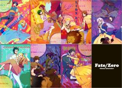 Rule 34 | 6+boys, 6+girls, artoria pendragon (all), artoria pendragon (fate), assassin (fate/zero), bad id, bad pixiv id, beauty and the beast, belle (disney), berserker (fate/zero), cinderella, company connection, cosplay, crossover, diarmuid ua duibhne (lancer) (fate), disney, emiya kiritsugu, fate/zero, fate (series), female assassin (fate/zero), flyn rider, genderswap, genderswap (mtf), gilgamesh (fate), gilles de rais (caster) (fate), highres, iskandar (fate), kayneth archibald el-melloi, kotomine kirei, lion, matou kariya, megara (disney), multiple boys, multiple girls, nashi y, parody, prince adam, prince charming, princess, rapunzel, rapunzel (disney), saber (fate), snow white and the seven dwarfs, spoilers, the lion king, tohsaka tokiomi, uryuu ryuunosuke, waver velvet