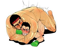 Rule 34 | 2boys, anal, bara, blush, character request, gakuranman, little mac, male focus, male penetrated, multiple boys, nintendo, nude, penis, punch-out!!, ryu (street fighter), sex, size difference, street fighter, super smash bros., sweat, tagme, wince, yaoi