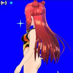 Rule 34 | 1girl, 3d, animated, asobe iroha, ass, breasts, competition swimsuit, cursor, drill hair, game, hand on own hip, highleg, highleg swimsuit, jiggle, long hair, magicami, medium breasts, one-piece swimsuit, red eyes, red hair, sidelocks, smile, standing, star (symbol), swimsuit, twin drills, video