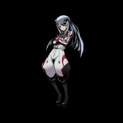 Rule 34 | 10s, 1girl, alpha transparency, black footwear, blue necktie, boots, crossed arms, divine gate, eyepatch, full body, highres, infinite stratos, jodhpurs, knee boots, laura bodewig, leaning back, long hair, looking at viewer, necktie, official art, pants, red eyes, silver hair, solo, transparent background, ucmm, uniform