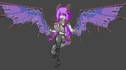 Rule 34 | animated, artist request, breasts, horns, lowres, monster girl, pixel art, purple hair, tagme, thighhighs, wings