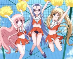 Rule 34 | 10s, 3girls, cheerleader, hakamada hinata, misawa maho, multiple girls, nagatsuka saki, pom pom (cheerleading), rou-kyuu-bu!