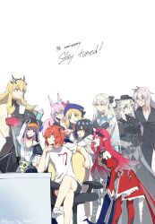 Rule 34 | absurdres, ahoge, animal ear fluff, animal ears, animal hood, artoria caster (fate), artoria caster (second ascension) (fate), artoria pendragon (fate), baobhan sith (fate), baobhan sith (first ascension) (fate), bare shoulders, barghest (fate), barghest (second ascension) (fate), beret, bikini, black bikini, black bodysuit, black bow, black dress, black gloves, black hair, black jacket, black shorts, blonde hair, blue bow, blue eyes, blue headwear, bodysuit, boots, bow, braid, breasts, chair, choker, cleavage, computer, desk, detached sleeves, diamond hairband, dragonfly wings, dress, earrings, elbow gloves, fate/grand order, fate (series), fox ears, fox girl, fox tail, french braid, fujimaru ritsuka (female), glasses, gloves, green eyes, grey eyes, grey hair, hair between eyes, hair bow, hat, heterochromia, highres, hood, hood up, horns, house tag denim, jacket, jewelry, con (fate), koyanskaya (assassin) (first ascension) (fate), koyanskaya (fate), large breasts, long hair, long sleeves, medium breasts, meltryllis, meltryllis (fate), meltryllis (swimsuit lancer) (fate), meltryllis (swimsuit lancer) (first ascension) (fate), monitor, morgan le fay (fate), oberon (fate), oberon (third ascension) (fate), one side up, open mouth, orange eyes, orange hair, penguin hood, pink bow, pink hair, pointy ears, ponytail, purple hair, red dress, red eyes, red footwear, shirt, short hair, shorts, sidelocks, siegfried (fate), sitting, small breasts, smile, swimsuit, tail, taisui xingjun (fate), tamamo (fate), thigh boots, thighs, tiara, twintails, very long hair, white dress, white shirt, yellow eyes