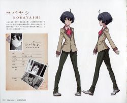 Rule 34 | 10s, 1boy, absurdres, character sheet, full body, highres, kobayashi yoshio, looking at viewer, male focus, official art, ranpo kitan, scan, smile, solo, standing, trap