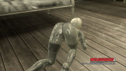 Rule 34 | 1girl, all fours, ass, blonde hair, catsuit, from behind, laughing octopus, metal gear (series), metal gear solid, metal gear solid 4: guns of the patriots, short hair