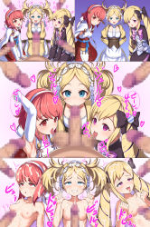 Rule 34 | 3girls, 5boys, absurdres, angry, armpits, arms up, black bow, blonde hair, blue eyes, bow, breasts, censored, closed mouth, cum, cum on body, cum on hair, dot nose, dress, ejaculation, elise (fire emblem), facial, fellatio, fire emblem, fire emblem awakening, fire emblem fates, grin, hair bow, hairband, head out of frame, heart, heart-shaped pupils, hetero, highres, hondaranya, huge filesize, hypnosis, japanese clothes, japanese text, lissa (fire emblem), long hair, long sleeves, mind control, mosaic censoring, multicolored hair, multiple boys, multiple girls, multiple penises, nintendo, nipples, nude, open mouth, oral, penis, pink eyes, pink hair, purple eyes, purple hair, sakura (fire emblem), short hair, small breasts, smile, speech bubble, spoken heart, symbol-shaped pupils, teeth, tongue, tongue out, translation request, twintails