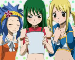 Rule 34 | 3girls, blue hair, character request, fairy tail, levy mcgarden, lucy heartfilia, multiple girls