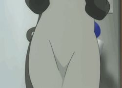 Rule 34 | 1girl, amagami, animal costume, animated, animated gif, bell, black hair, cat costume, cosplay, lowres, paw pose, screencap, tachibana miya, tail, tail wagging