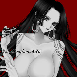 Rule 34 | 1girl, absurdres, boa hancock, breasts, cleavage, highres, huge breasts, large breasts, one piece, smile