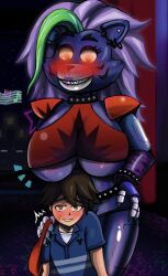 Rule 34 | 1boy, 1girl, 2024, 2d (artwork), 2d artwork, animal ears, animatronic, animatronic girl, animatronics, blush, boyfriend-girlfriend, breasts, brown hair, colored skin, comic, commentary request, commission, commission art, commissions open, fangs, five nights at freddy&#039;s, five nights at freddy&#039;s: security breach, furry, game, green hair, gregory (fnaf), hand on shoulder, hetero, highlighted hair, horny male, horror, horror game, horror movie, jackheart, jackheart comic, long hair, makeup, male focus, neon, neon lights, newgrounds, no bra, orange eyes, pixiv, pixiv commission, purple lips, purple skin, robot, robot girl, rock, rocker, room, roxanne wolf (fnaf), smile, steel wool studios, sweat, tight clothes, uncensored, wolf, wolf ears, wolf girl