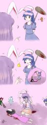 Rule 34 | :3, ?, animal ears, blood, blood stain, rabbit ears, comic, death, giving up the ghost, highres, inaba tewi, kaenbyou rin, laahgata, legacy of lunatic kingdom, reisen udongein inaba, seiran (touhou), silent comic, touhou