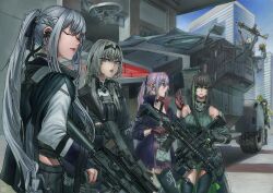 Rule 34 | 6+girls, absurdres, ak-12, ak-12 (girls&#039; frontline), an-94, an-94 (girls&#039; frontline), anti-rain (girls&#039; frontline), ar-15, armored personnel carrier, armored vehicle, assault rifle, banana (girls&#039; frontline), blue sky, check commentary, city, closed eyes, colt 9mm smg, commentary request, defy (girls&#039; frontline), dinergate (girls&#039; frontline), drone, fingerless gloves, girls&#039; frontline, gloves, gun, highres, kalashnikov rifle, m4 carbine, m4 sopmod ii, m4 sopmod ii (girls&#039; frontline), m4a1 (girls&#039; frontline), m4a1 (mod3) (girls&#039; frontline), multiple girls, non-humanoid robot, particle cannon case, rifle, ro635 (girls&#039; frontline), robot, sky, st ar-15 (girls&#039; frontline), st ar-15 (mod3) (girls&#039; frontline), utsuda, weapon