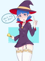 Rule 34 | 1girl, blue hair, dress, female focus, irene (zelda), nintendo, no panties, pussy, skirt, solo, the legend of zelda, the legend of zelda: a link between worlds, thighhighs, uncensored, upskirt, witch