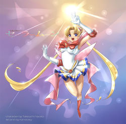 Rule 34 | 1990s (style), 1girl, bishoujo senshi sailor moon, blonde hair, blue eyes, full body, happy, kaminary, long hair, looking at viewer, magical girl, multicolored clothes, multicolored skirt, open mouth, pleated skirt, retro artstyle, sailor moon, skirt, smile, super sailor moon, tsukino usagi, twintails, very long hair