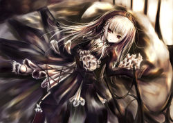 Rule 34 | 00s, abudala, bed, doll joints, frills, goth fashion, gothic lolita, hairband, joints, lolita fashion, red eyes, rozen maiden, solo, suigintou