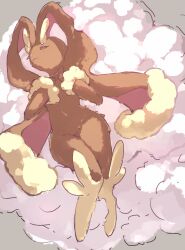 Rule 34 | 1girl, :&lt;, absurdres, animal hands, animal nose, body fur, bow, bowtie, brown fur, closed eyes, closed mouth, clothed pokemon, creatures (company), female focus, flat chest, from above, full body, furry, furry female, game freak, gen 4 pokemon, hands up, highres, knees together feet apart, legs, lopunny, lying, moko (pixiv 9997494), navel, nintendo, on back, own hands together, pokemon, pokemon (creature), rabbit ears, rabbit girl, red bow, red bowtie, sketch, sleeping, solo, stomach, thighs, traditional bowtie, two-tone fur, white background, yellow fur
