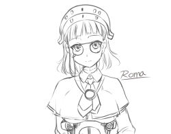 Rule 34 | 10s, 1girl, capelet, glasses, greyscale, headdress, kantai collection, monochrome, nam (valckiry), pince-nez, roma (kancolle), short hair, solo